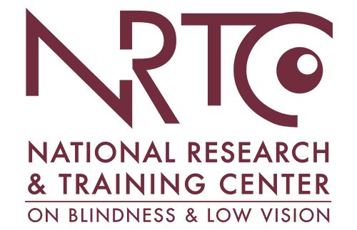 NRTC logo: National Research and Training Center on Blindness and Low Vision. 